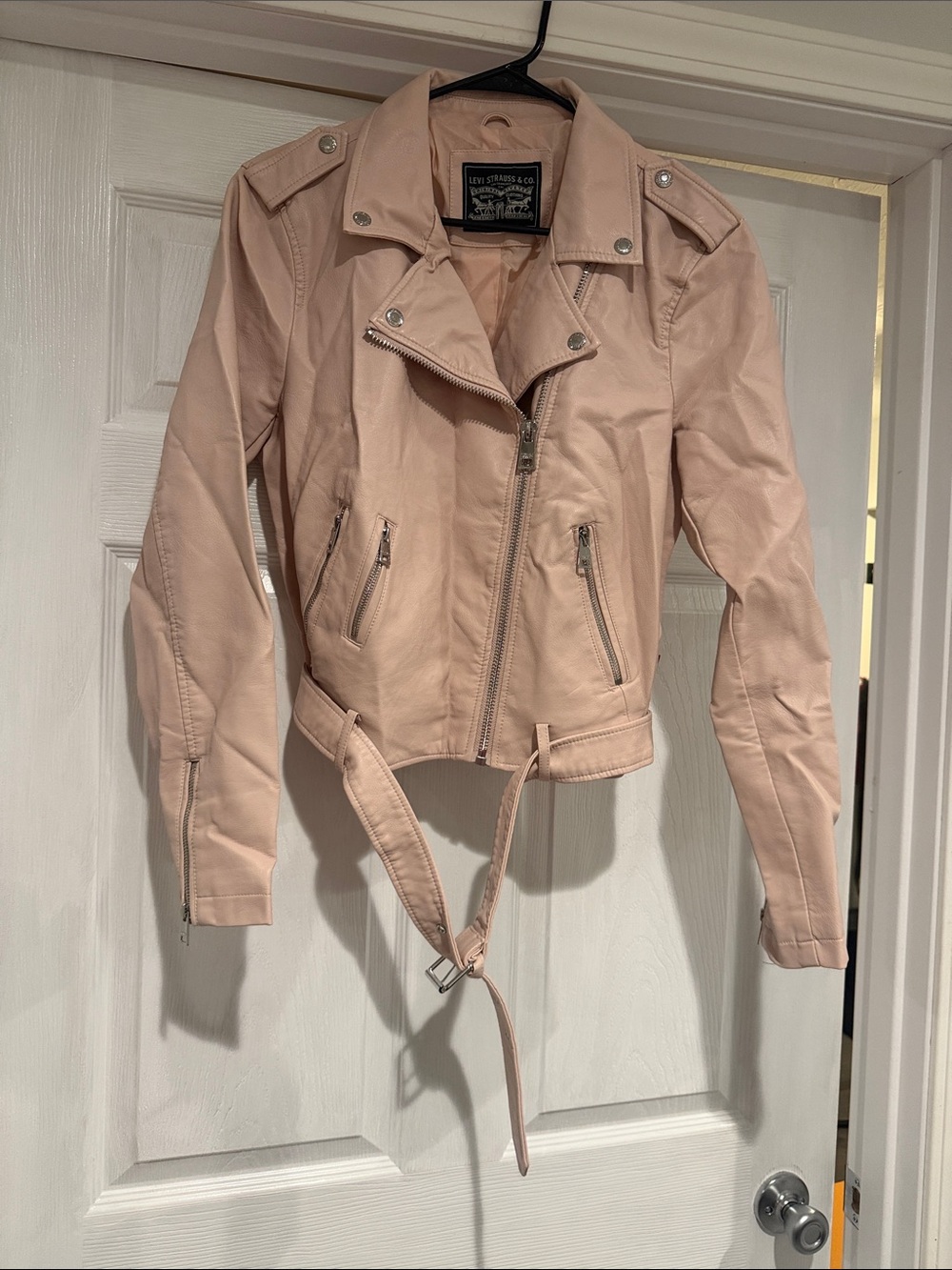 Levi's Blush Pink Faux Leather Biker Jacket